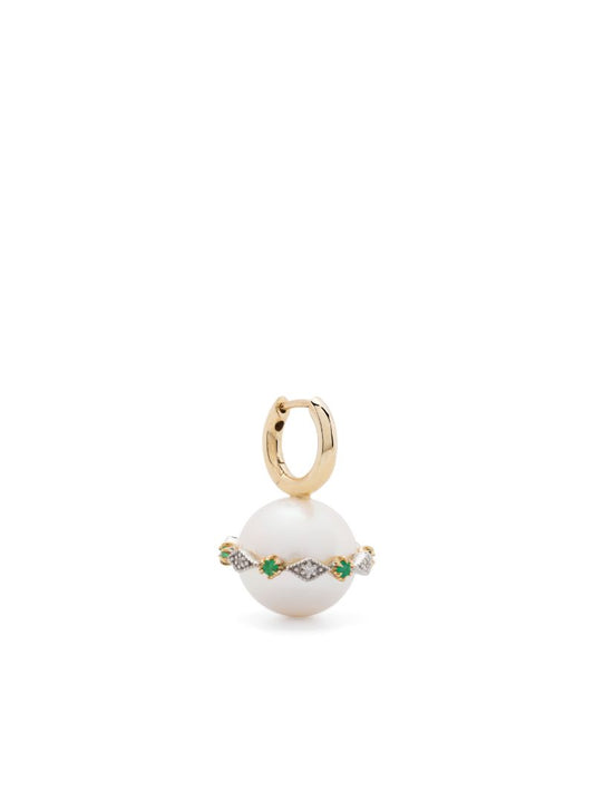 9k Yellow Gold Chelsea NÃ_x0082_Â°4 Pearl and Diamond Earring