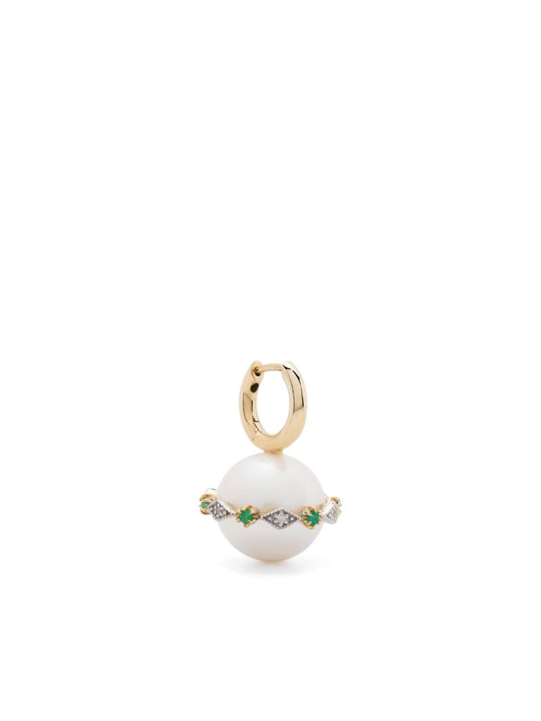 9k Yellow Gold Chelsea NÃ_x0082_Â°4 Pearl and Diamond Earring