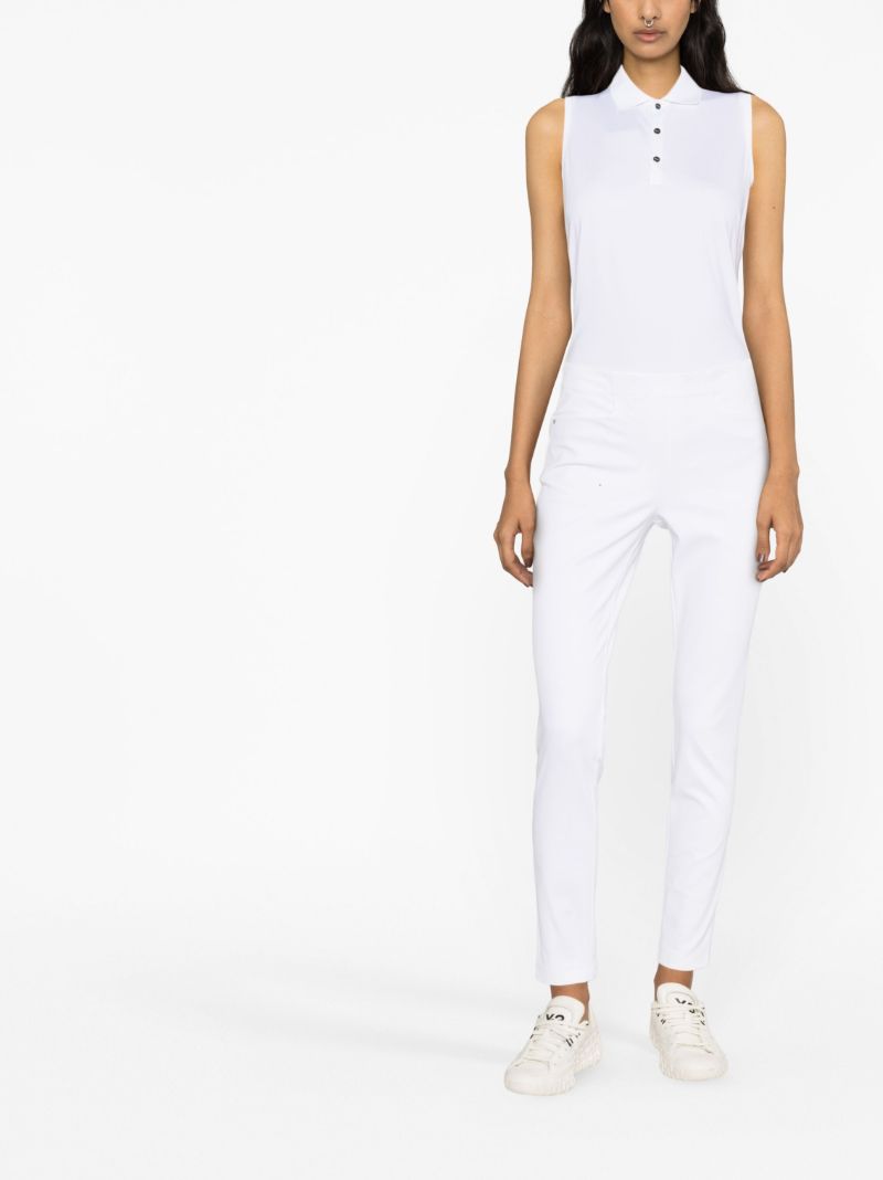 White Sleeveless Golf Polo Shirt