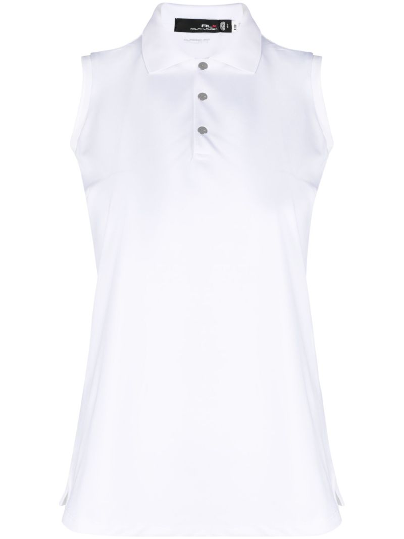 White Sleeveless Golf Polo Shirt