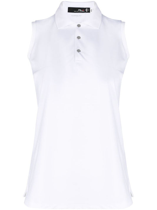 White Sleeveless Golf Polo Shirt