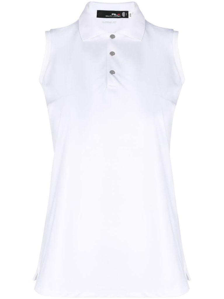 White Sleeveless Golf Polo Shirt