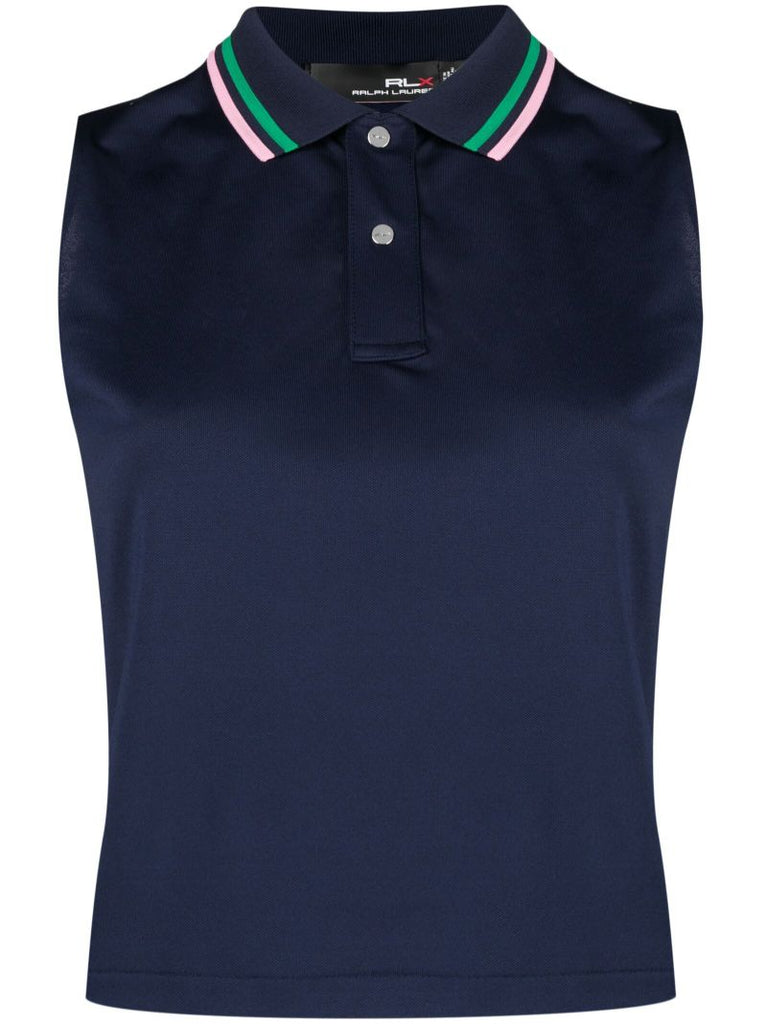 Blue Sleeveless Golf Polo Shirt