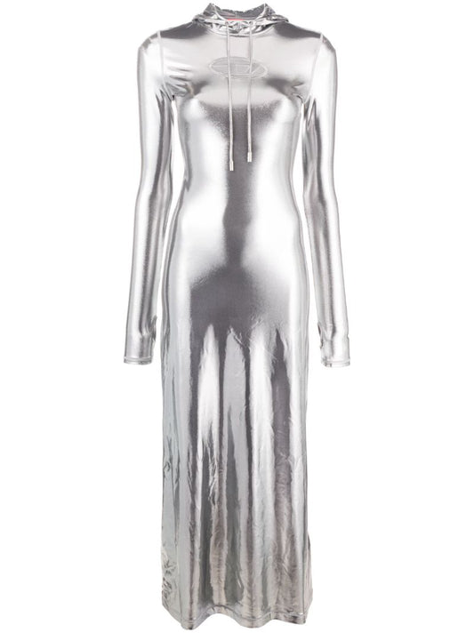 Grey D-mathilde Metallic Maxi Dress