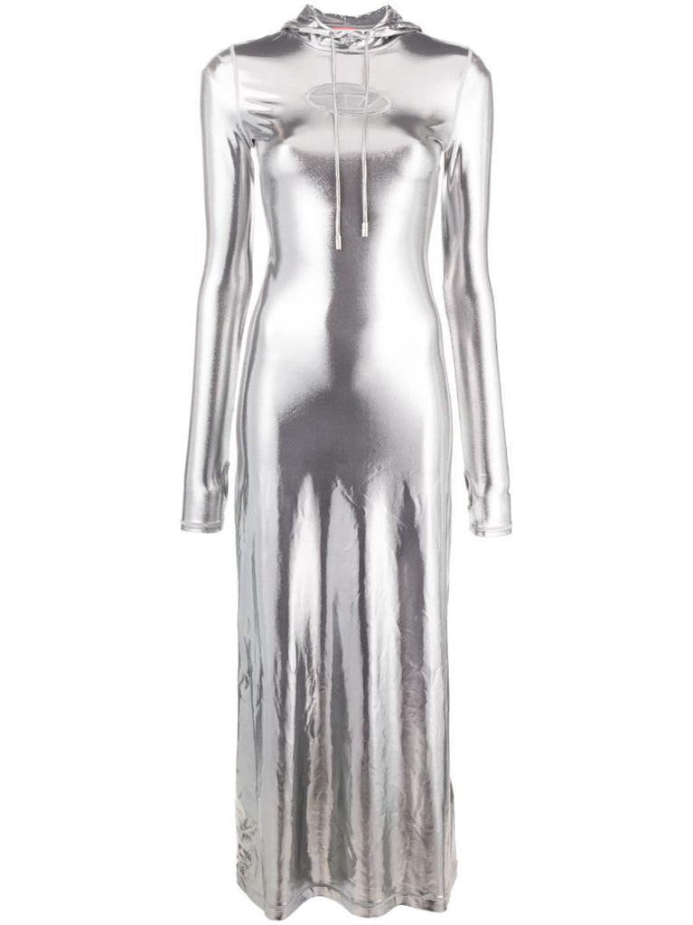 Grey D-mathilde Metallic Maxi Dress