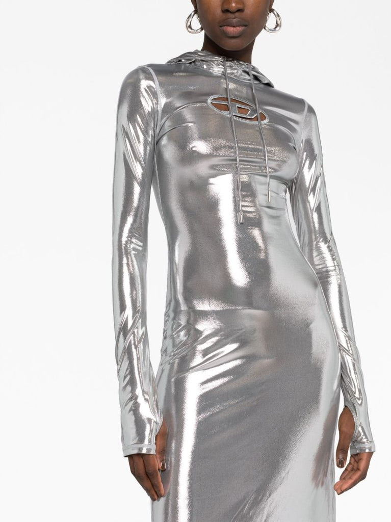 Grey D-mathilde Metallic Maxi Dress