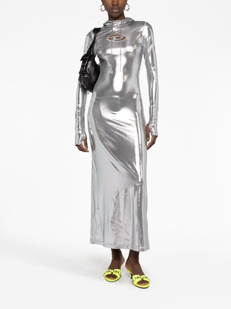 Grey D-mathilde Metallic Maxi Dress