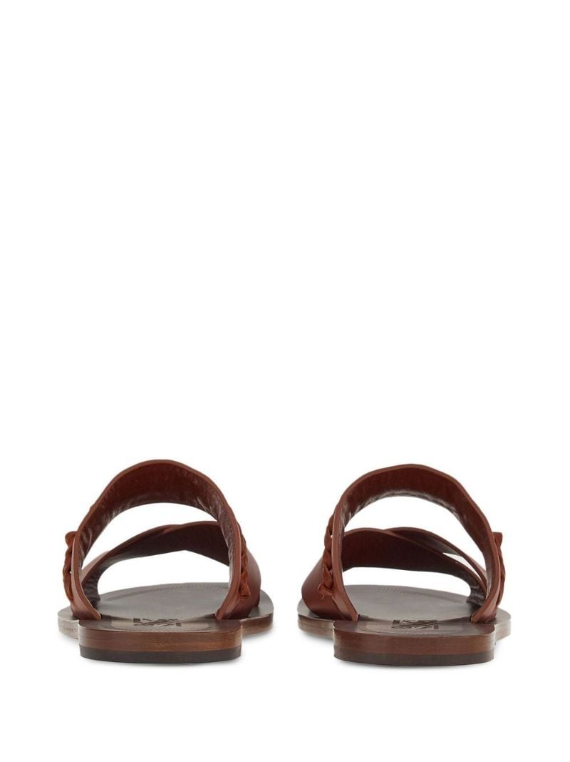 Brown Gancini Leather Sandals