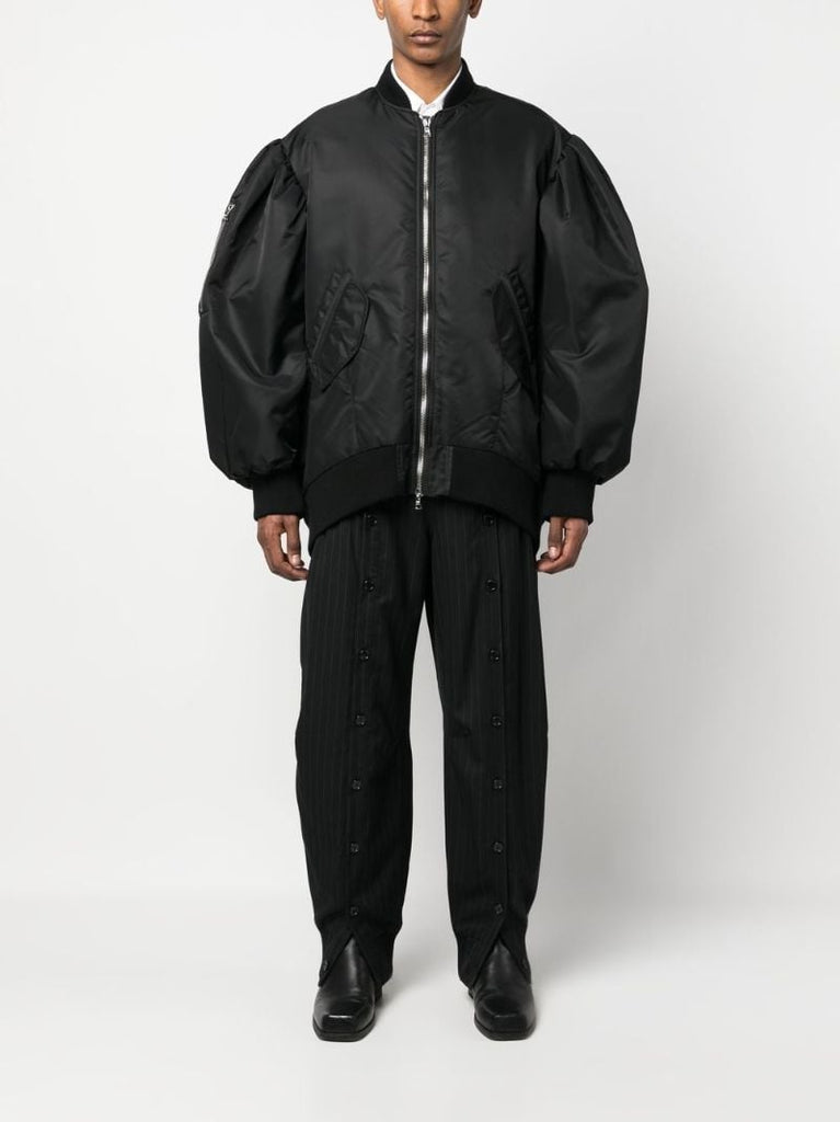 Black Satin Bomber Jacket