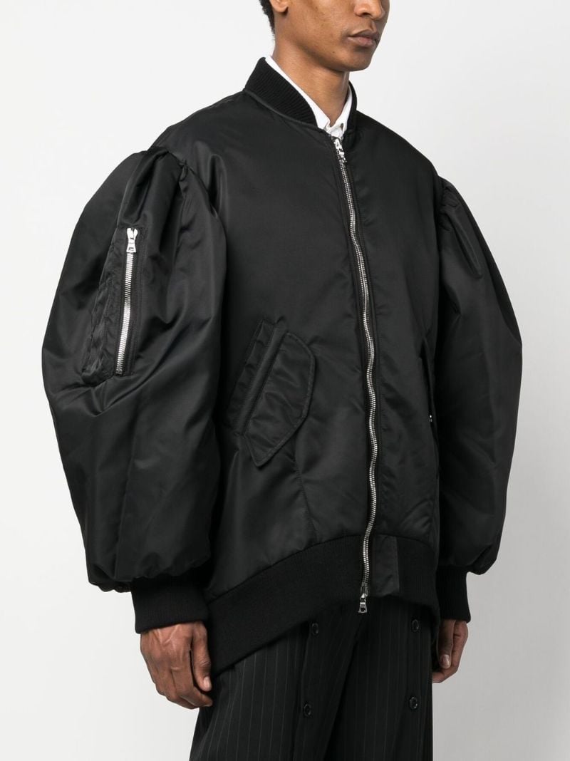 Black Satin Bomber Jacket