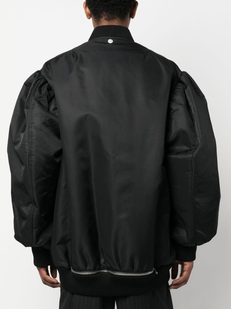 Black Satin Bomber Jacket
