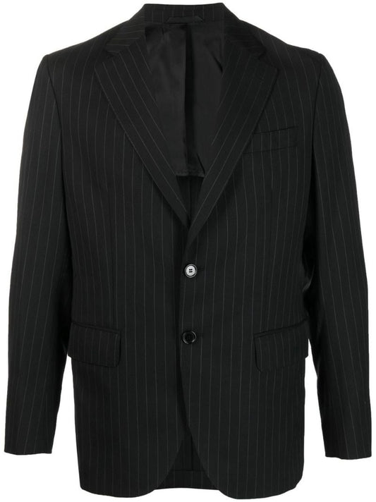 Grey Pinstripe Single-breasted Blazer
