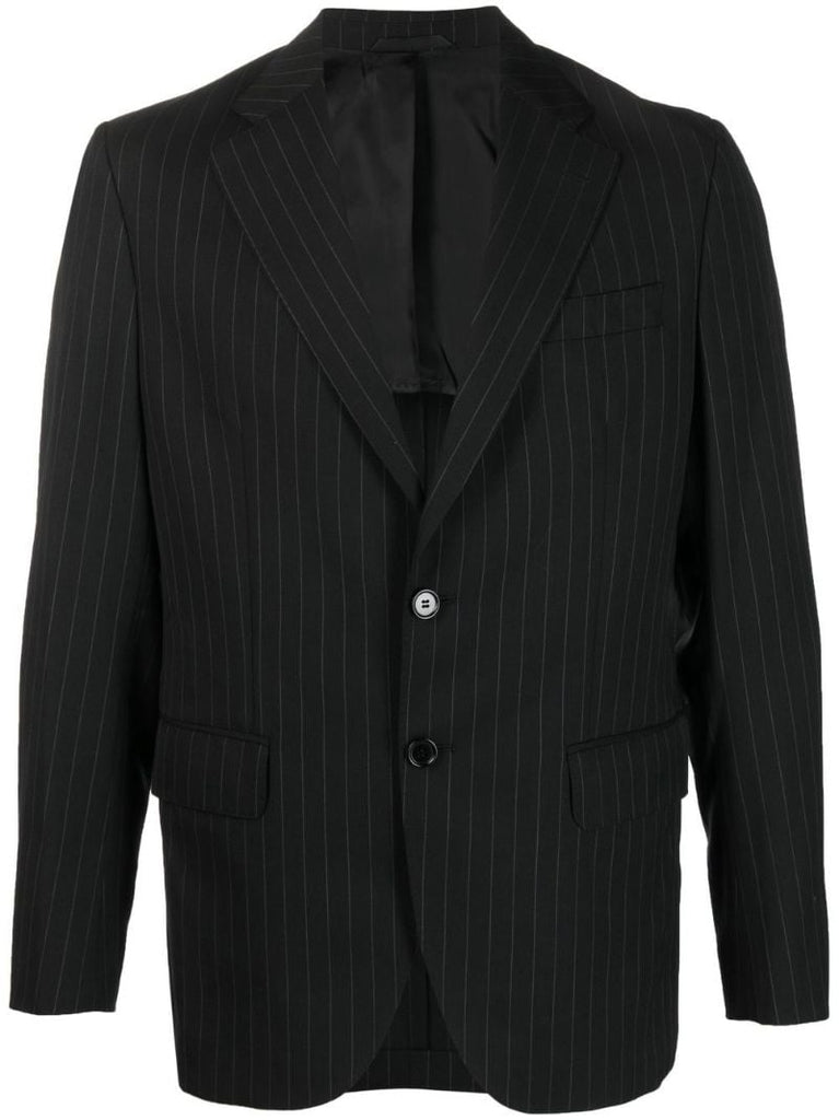 Grey Pinstripe Single-breasted Blazer
