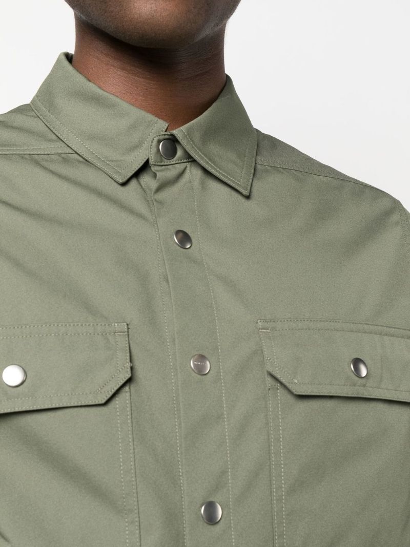 Green Press-stud Long Sleeve Shirt
