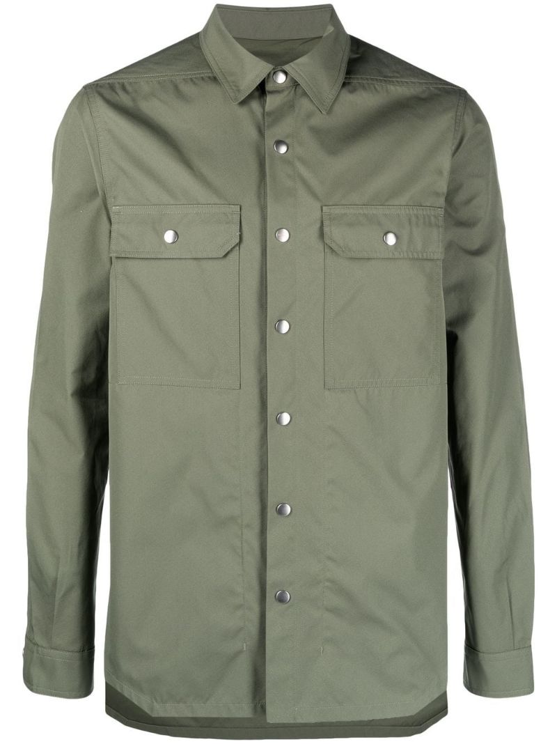 Green Press-stud Long Sleeve Shirt