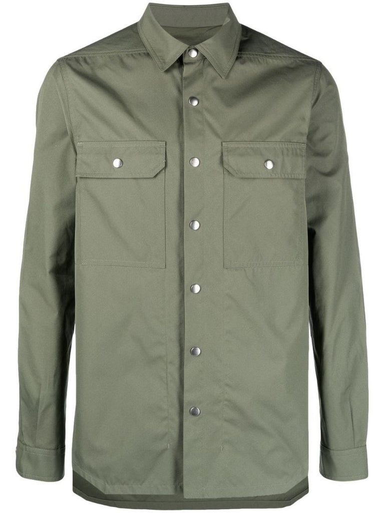 Green Press-stud Long Sleeve Shirt