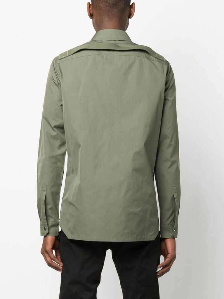 Green Press-stud Long Sleeve Shirt