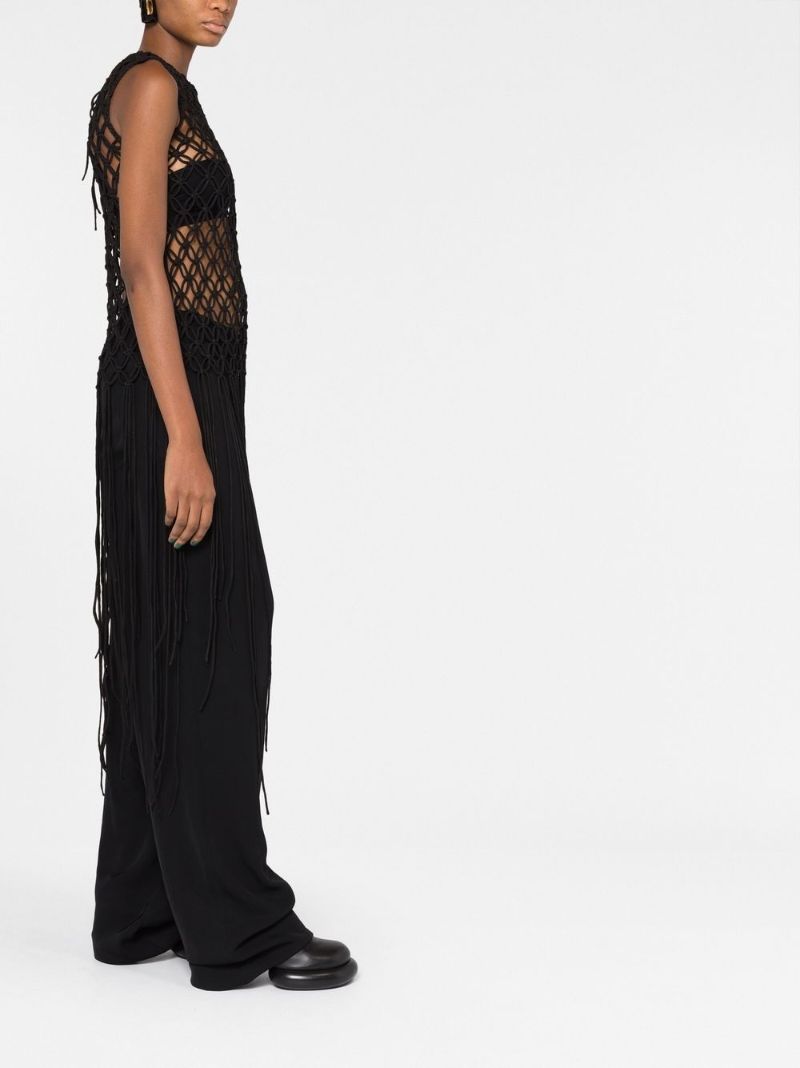 Black Crochet Design Sleeveless Top
