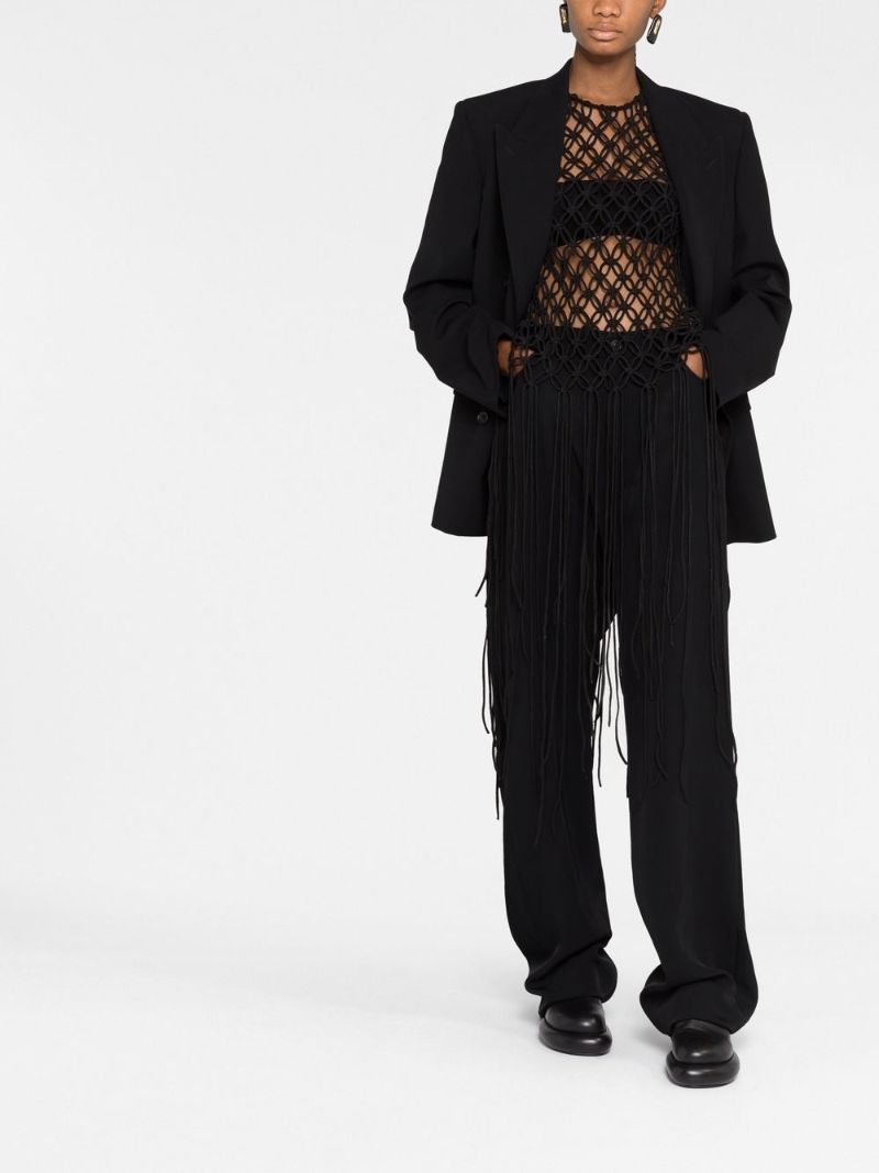 Black Crochet Design Sleeveless Top