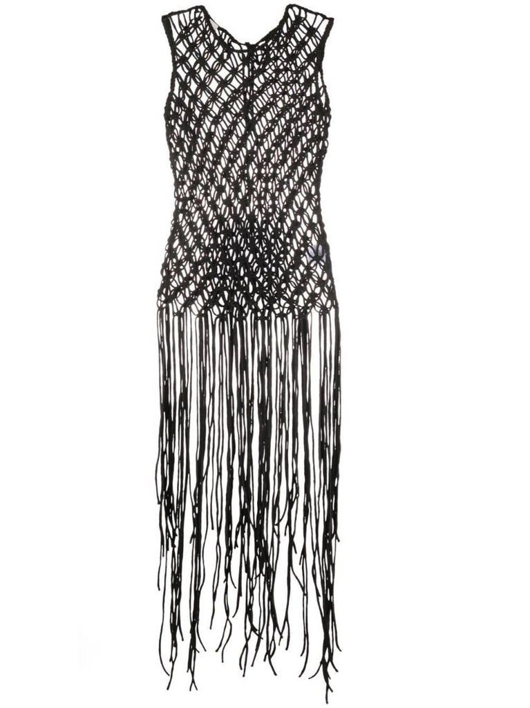 Black Crochet Design Sleeveless Top