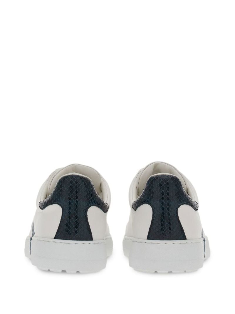 White Gancini Leather Sneakers