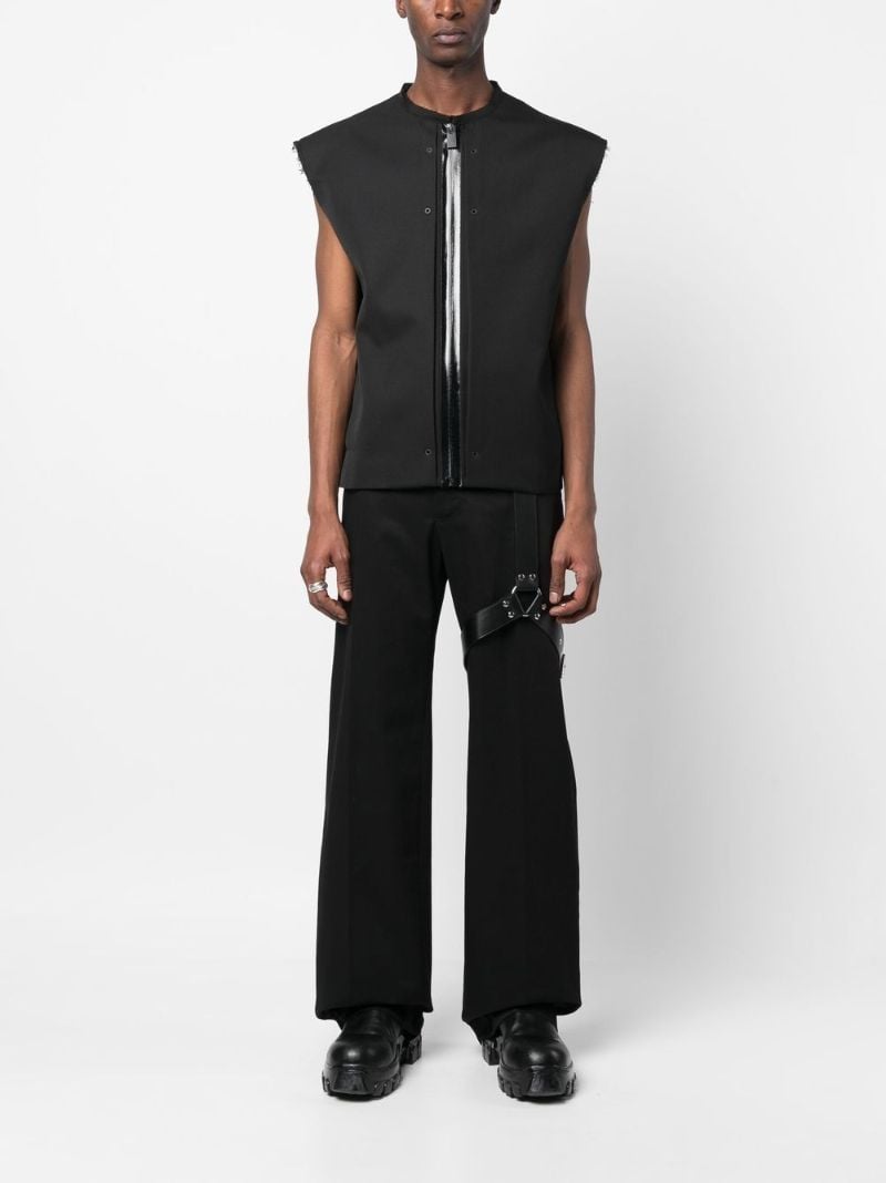Black Wool Zip-up Gilet
