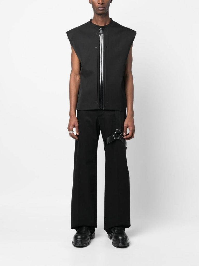 Black Wool Zip-up Gilet