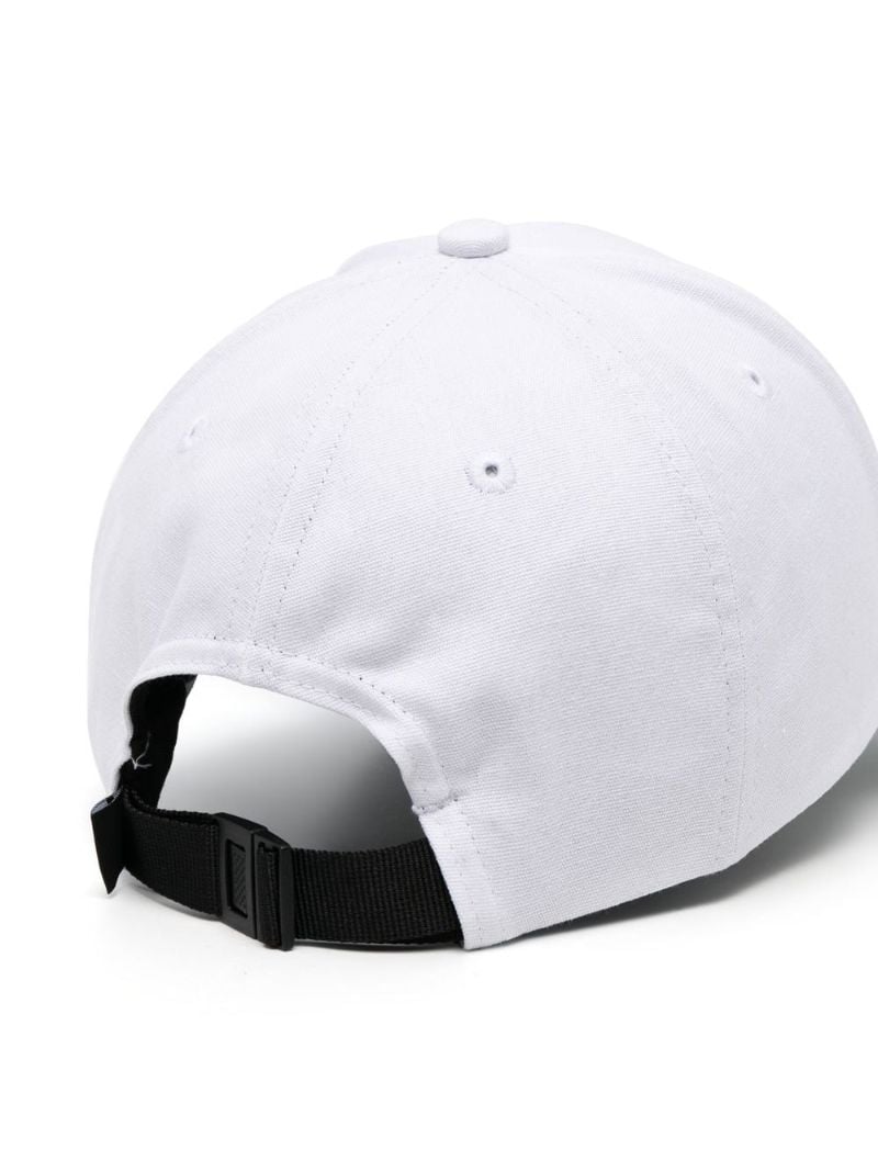 White Cotton Embroidered Compass Logo Cap