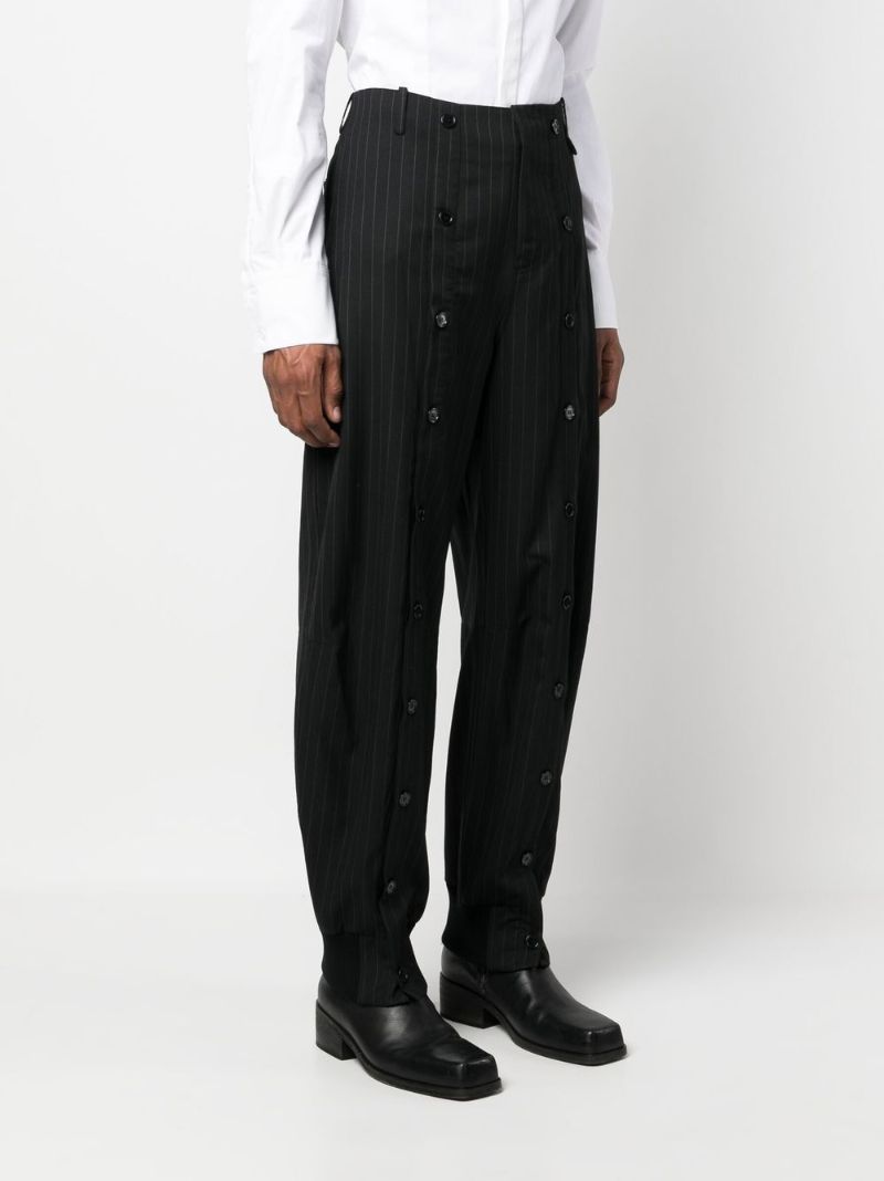 Grey Pinstripe Virgin Wool Trousers