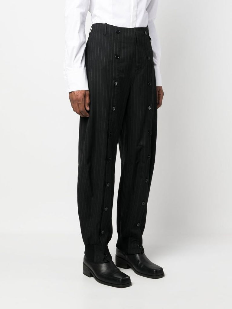 Grey Pinstripe Virgin Wool Trousers