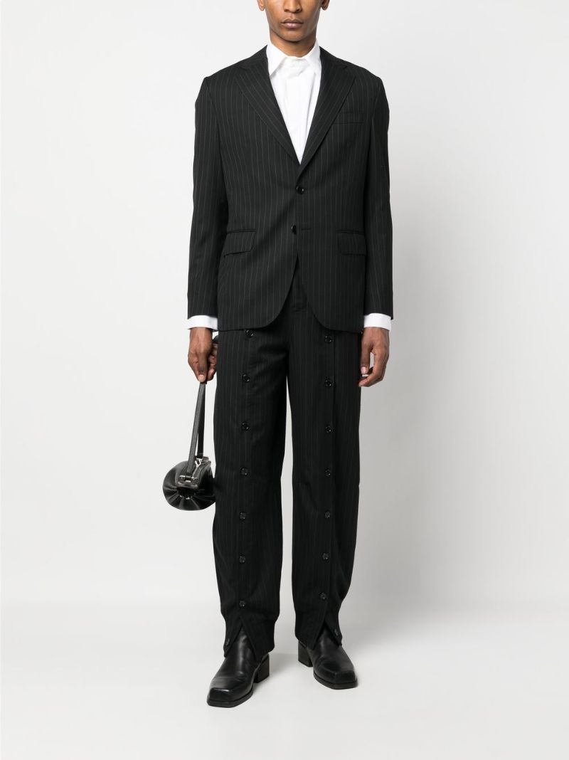 Grey Pinstripe Virgin Wool Trousers