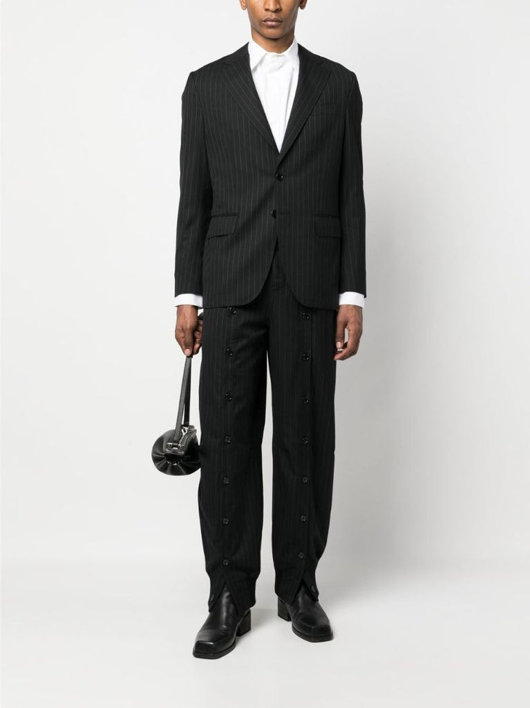 Grey Pinstripe Virgin Wool Trousers