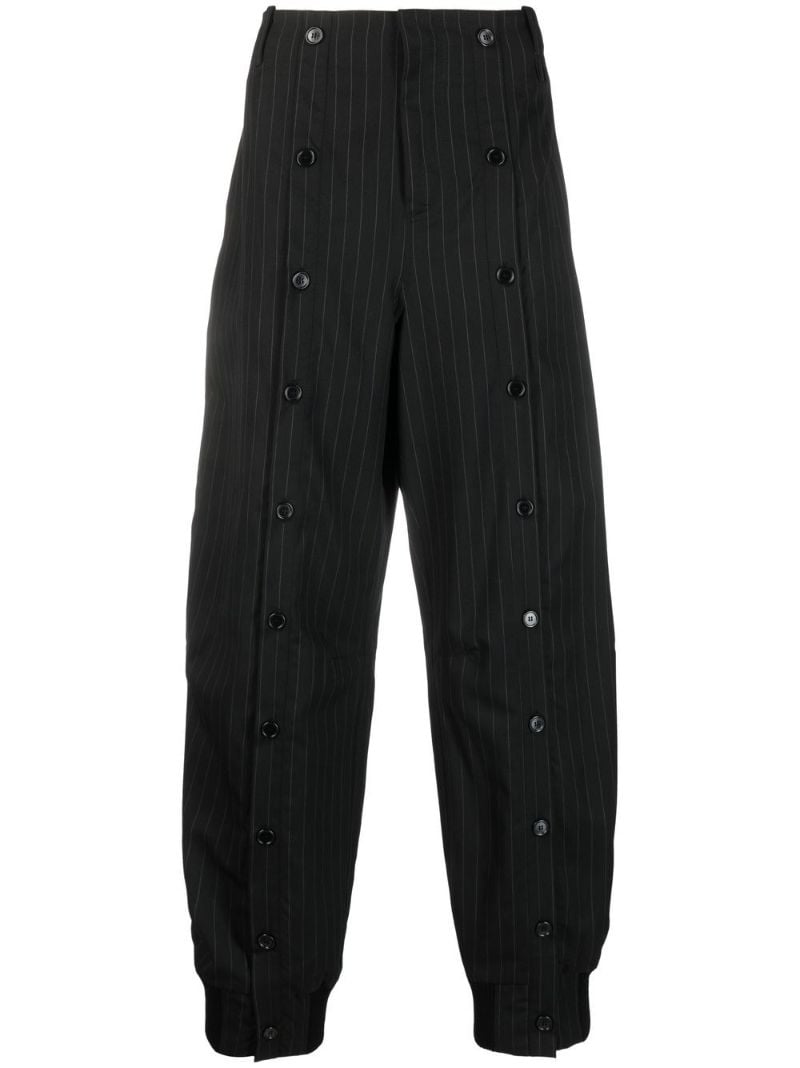 Grey Pinstripe Virgin Wool Trousers