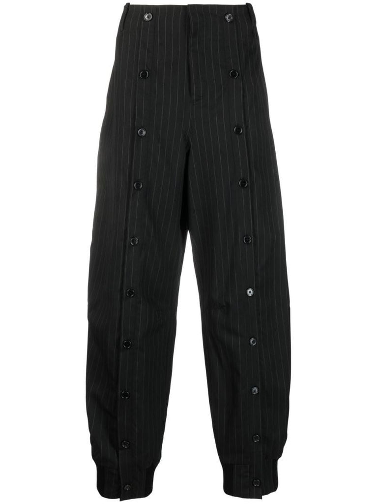 Grey Pinstripe Virgin Wool Trousers