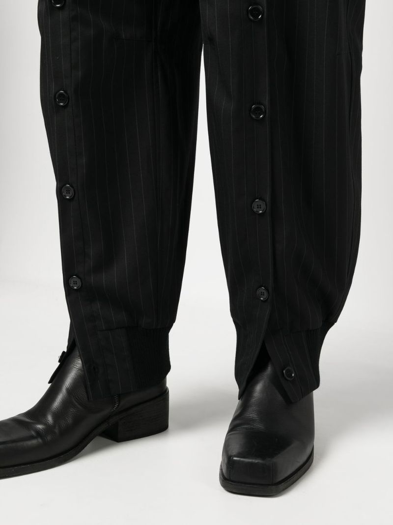 Grey Pinstripe Virgin Wool Trousers