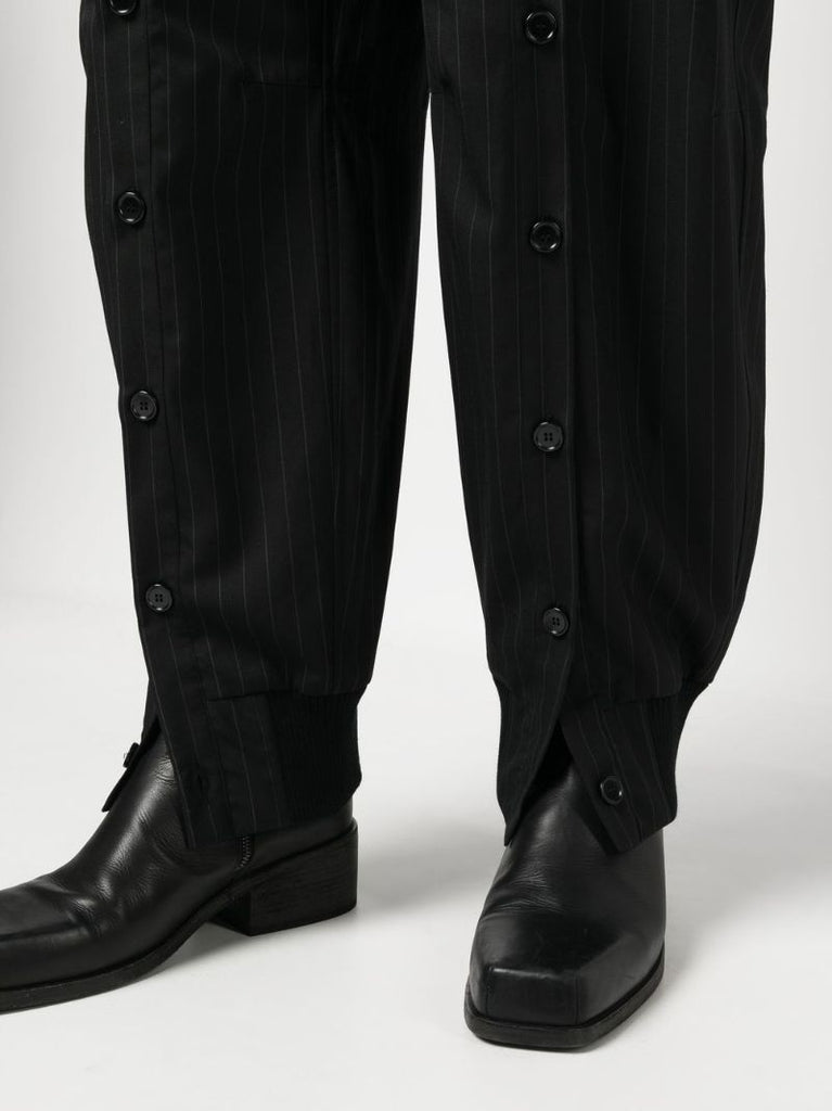 Grey Pinstripe Virgin Wool Trousers