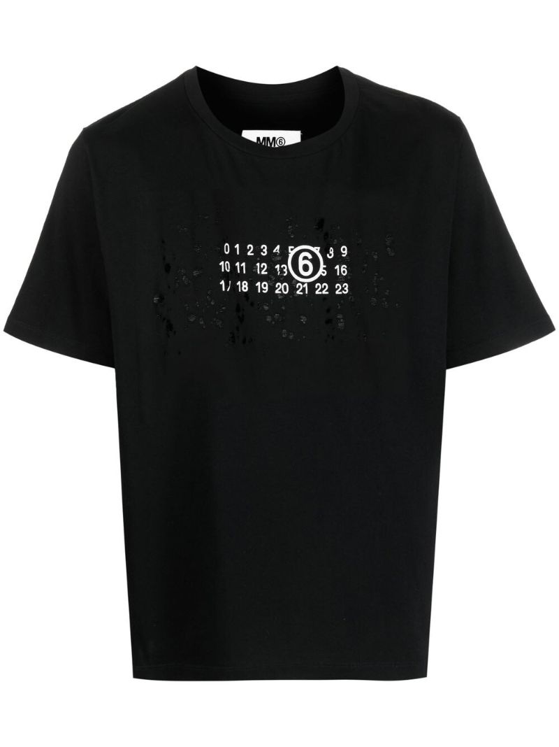 Black Numbers Logo Cotton T-shirt
