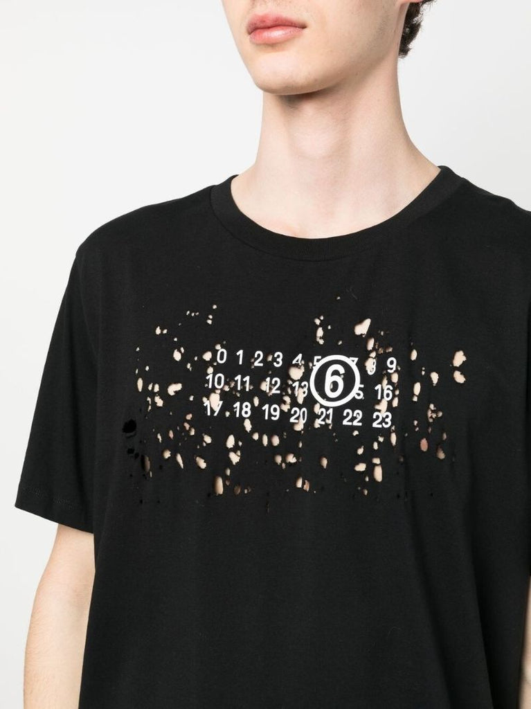 Black Numbers Logo Cotton T-shirt