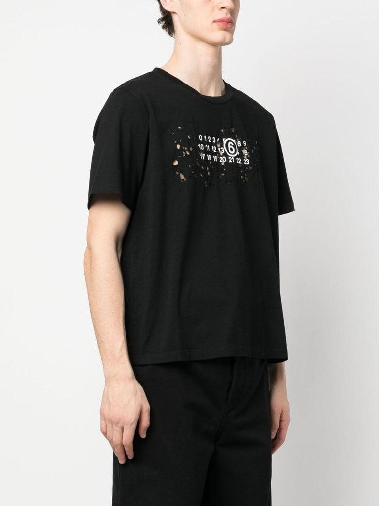 Black Numbers Logo Cotton T-shirt
