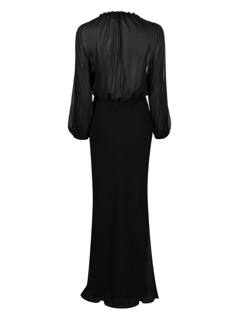 Black Sheer-panelled Silk Maxi Dress