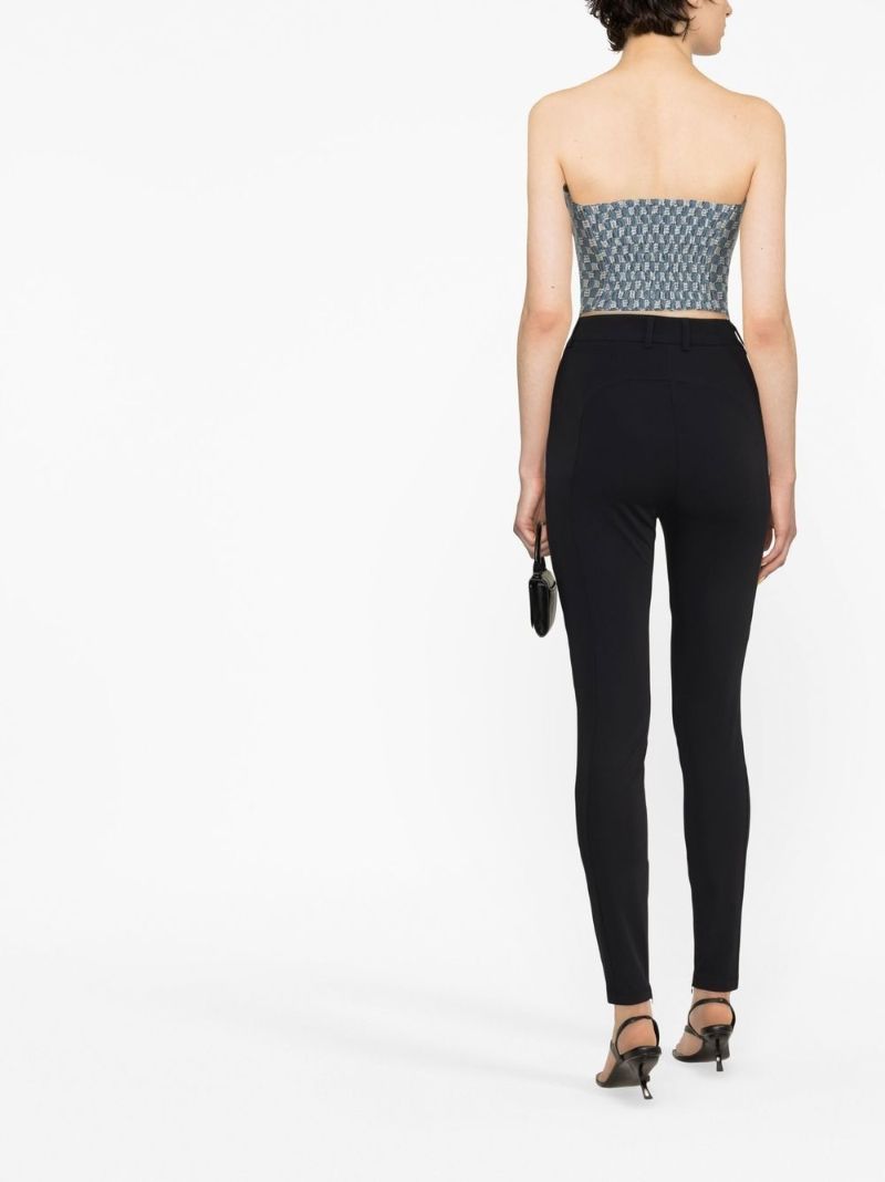 Blue Monogram Pattern Corset Top
