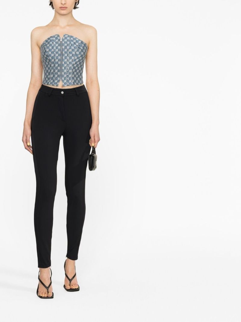 Blue Monogram Pattern Corset Top