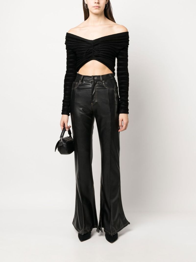 Black Off-the-shoulder Velvet Top