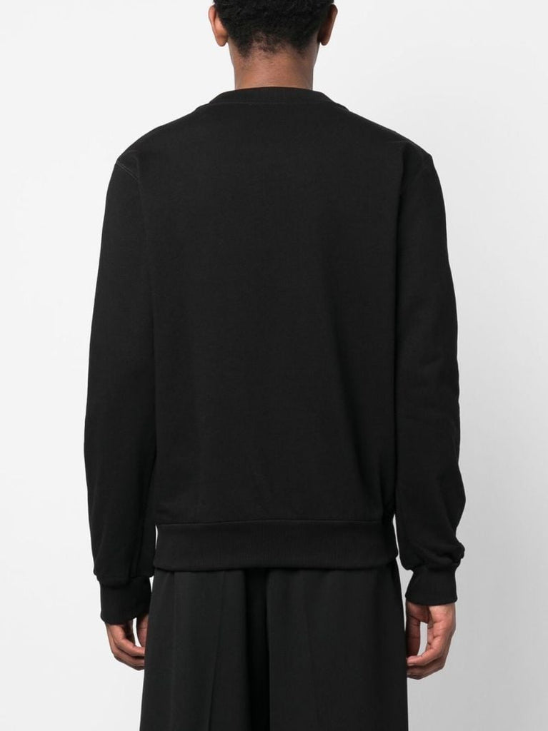 Black Logo Print Cotton Sweatshirt