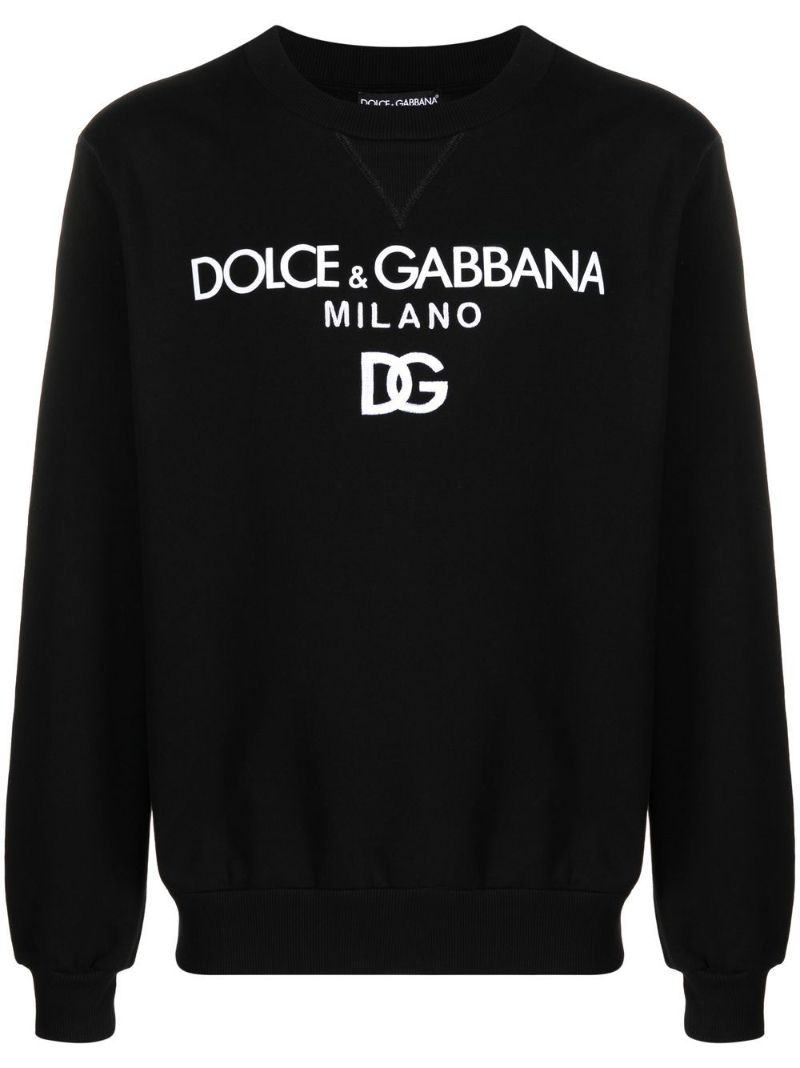 Black Logo Print Cotton Sweatshirt