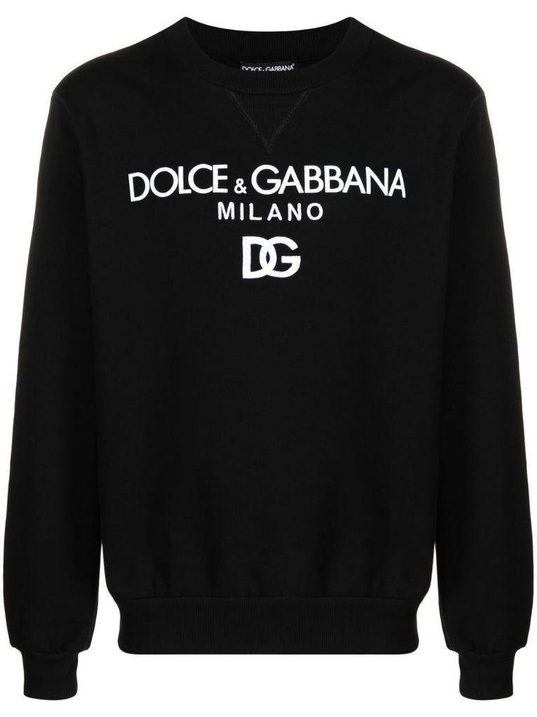 Black Logo Print Cotton Sweatshirt