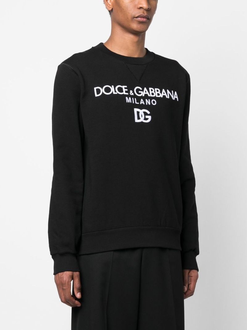 Black Logo Print Cotton Sweatshirt
