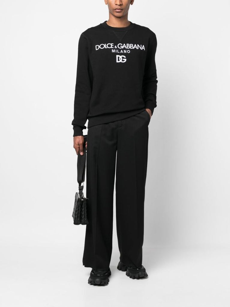 Black Logo Print Cotton Sweatshirt
