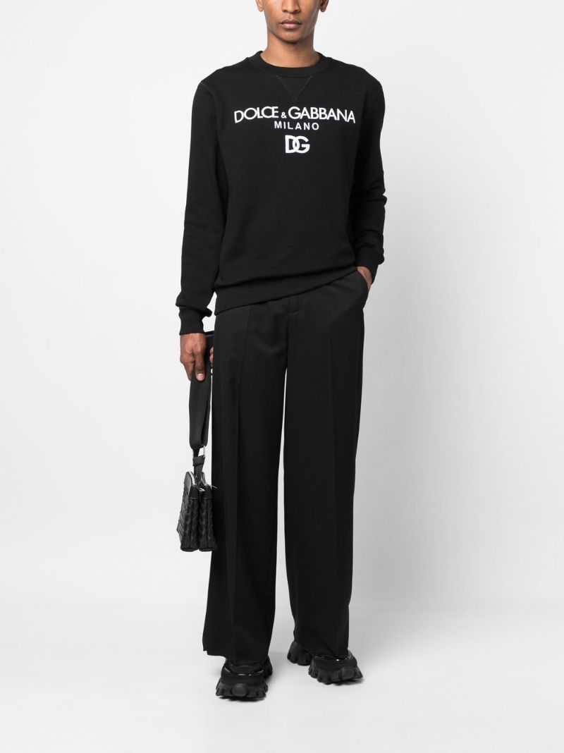 Black Logo Print Cotton Sweatshirt