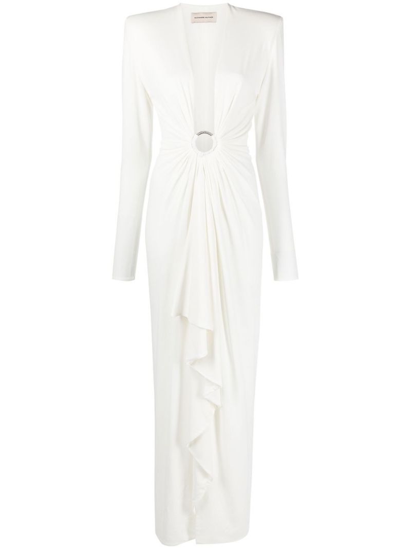 White V-neck Maxi Dress